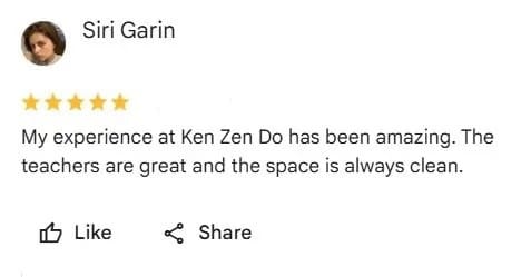 positive review about our martial arts school having great teachers
